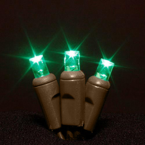 Sival LED 50LT Polka Dot (5mm) CO-AXIAL Christmas Light String, 6" Spacing - Brown Wire (s), Yellow, 1-String Pack