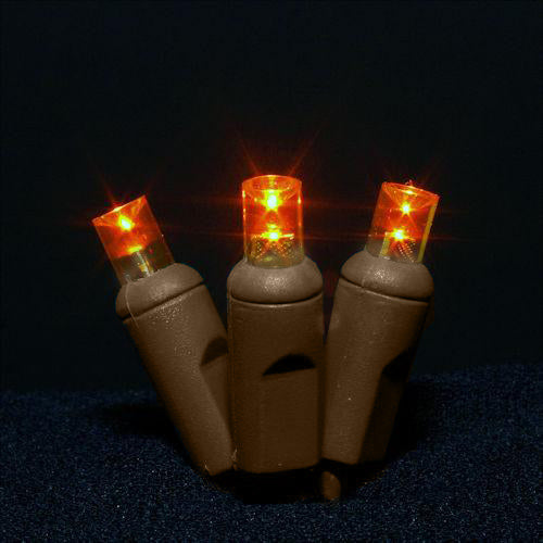 Sival LED 50LT Polka Dot (5mm) CO-AXIAL Christmas Light String, 6" Spacing - Brown Wire (s), Multi (R/Y/O/B/G), 24-String Pack
