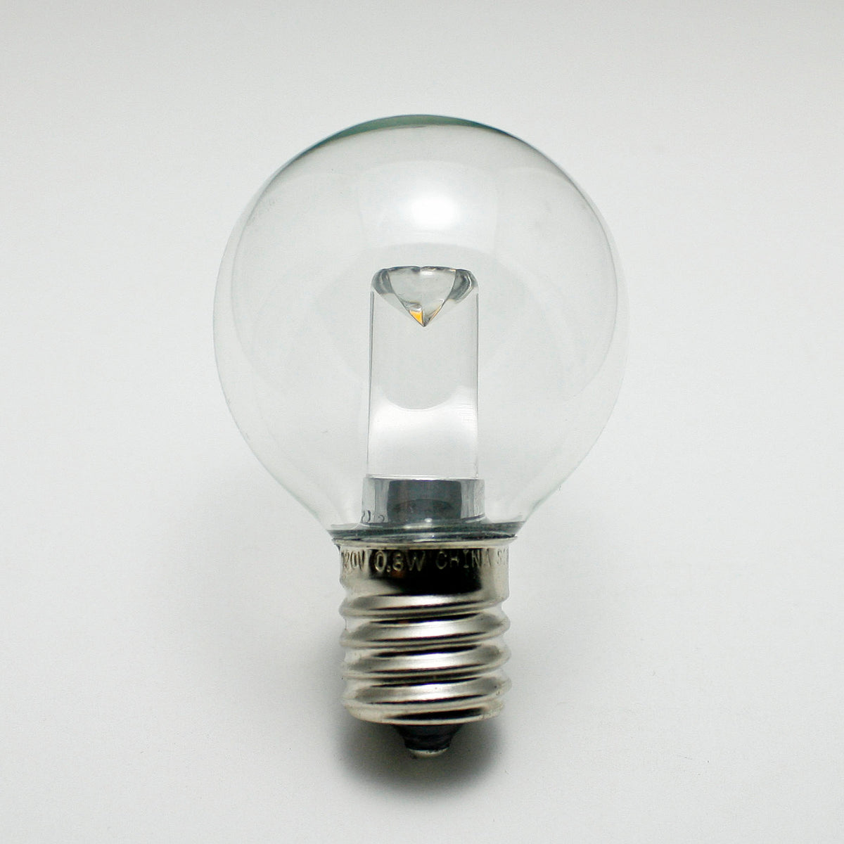 Sival LED Premium G40 Globe Smooth Plastic Party Bulb, 2 SMD LEDs, 0.8W, Warm White (2300K) - (Intermediate Base/E17), 25-Pack