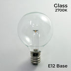 Sival LED Premium G40 Globe Glass Party Bulb, 1 SMD LED, 0.8W, Warm White (2700K) - (Candelabra Base/E12), 25-Pack