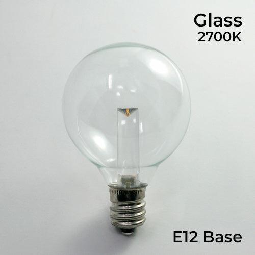 Sival LED Premium G40 Globe Glass Party Bulb, 1 SMD LED, 0.8W, Warm White (2700K) - (Candelabra Base/E12), 250-Pack