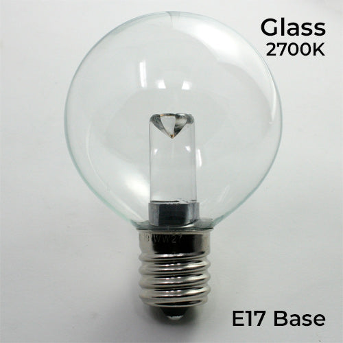 Sival LED Premium G50 Globe Glass Party Bulb, 2 SMD LEDs, 0.8W, Warm White (2700K) - (Intermediate Base/E17), 25-Pack
