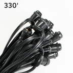 Sival Commercial-Grade Heavy-Duty Light String, 330 ft, 330 Candelabra Base (E12) - In-Line Sockets, Black or White - Bu