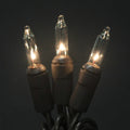 Sival mini string light 42 ft brown wire, 100 clear bulbs