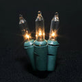 Sival mini string light 15 ft green cord, 35 clear bulbs