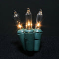 Sival mini string light 50 ft green wire, 100 clear bulbs