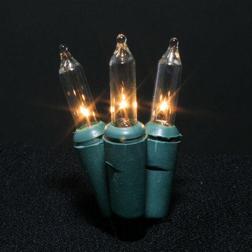 Sival Minilights with 100 Lights, 5" spacing - Green Wire (s), 1-String Pack