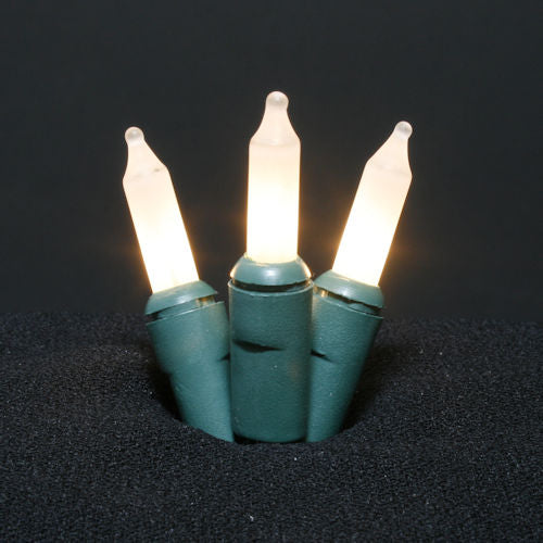 Sival Minilights with 50 Lights, 5" spacing - Green Wire (s), Amber (orange), 50-String Pack