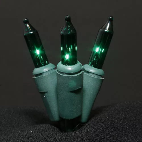 Sival 100-light mini string lights, green cord, green bulbs