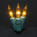 Sival mini string light 21.25 ft green wire, 50 yellow bulbs