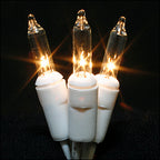 Sival Icicle Lights (Mini Style), White Wire with Clear Bulbs, 1-Pack