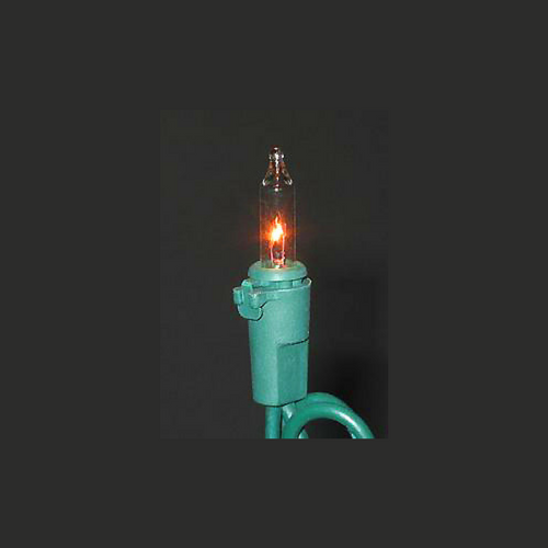 Sival Minilights with 100 Lights & Lamp Locks, 5" spacing - Green Wire with Clear Bulbs (s), 25-String Pack