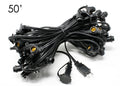 Sival commercial string light 50 ft white wire, E12 in-line sockets, PSC1250WH-1