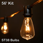 Sival commercial string light kit 56 ft black wire with clear bulbs