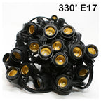 Sival Commercial-Grade Heavy-Duty Outdoor Bulk Spool, 330 ft, Intermediate Base (E17) - 264 Sockets, Black or White