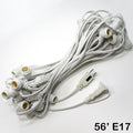 Sival Commercial-Grade Heavy-Duty Outdoor Light String, 56 ft, Intermediate Base (E17) - 45 Sockets, Black or White, End