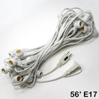 Sival Commercial-Grade Heavy-Duty Outdoor Light String, 56 ft, Intermediate Base (E17) - 45 Sockets, Black or White, End