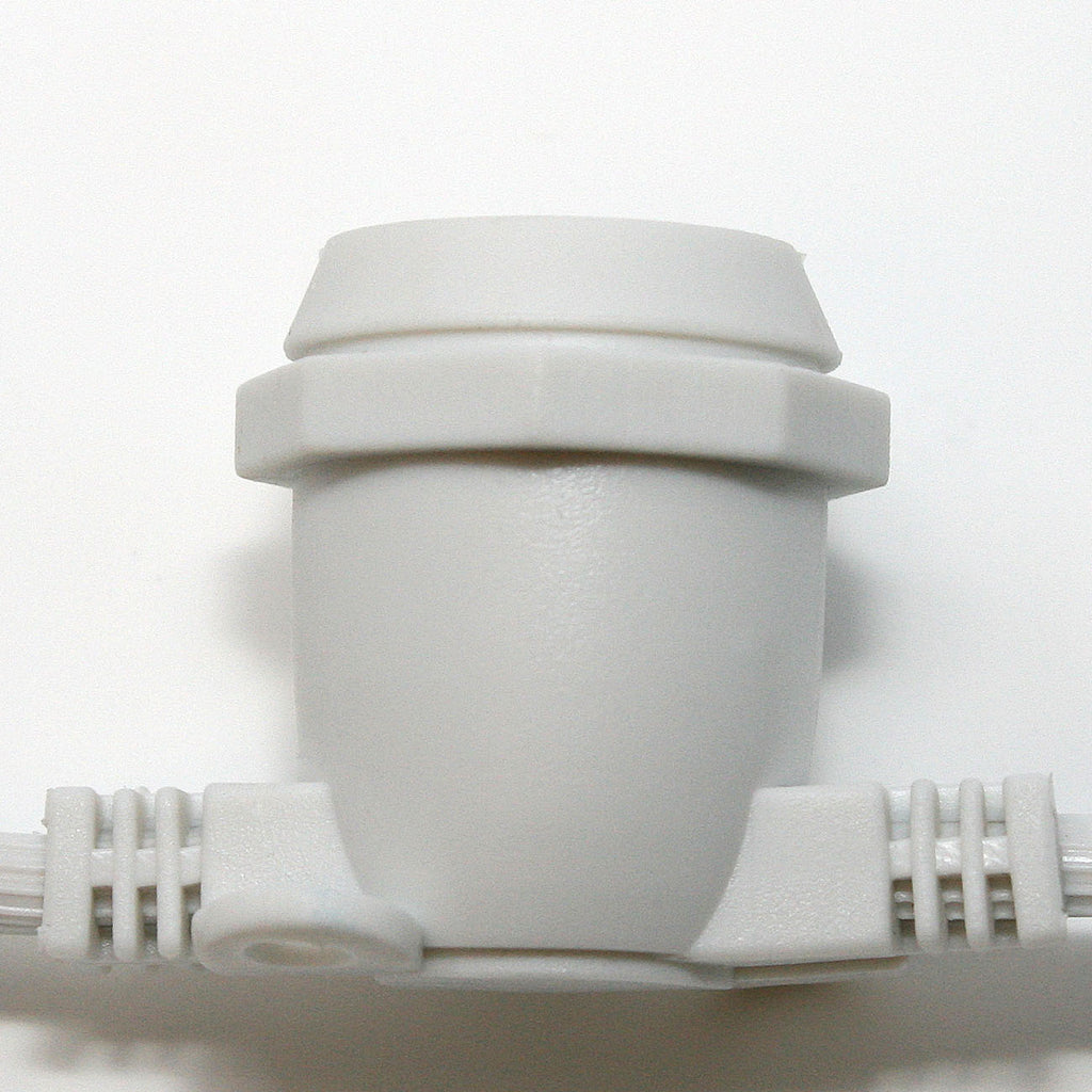 Sival Commercial-Grade Heavy-Duty Outdoor Bulk Spool, 330 ft, Candelabra Base (E12) - 330 Sockets, Black or White
