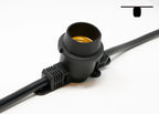 Sival Super Heavy-Duty Outdoor Patio Light String Spool, 330 ft, E26 Medium Base, 165 In-Line Sockets, Black, 14AWG (Cafe/Bistro Lights)