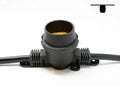 Sival Super Heavy-Duty Outdoor Patio Light String Spool, 330 ft, Medium Base (E26) - 165 In-Line Sockets, Black, 14AWG (