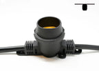 Sival Super Heavy-Duty Outdoor Patio Light String Spool, 330 ft, Medium Base (E26) - 165 In-Line Sockets, Black, 14AWG (