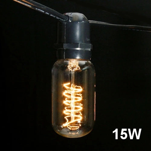 Tubular with Spiral Filament, 15W, 130V, E27 base, clear - (