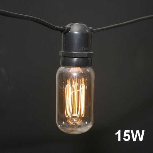 Sival Radio Style Tubular Bulb with Squirrel Cage Filament (T14), 15W, Clear - (Medium Base/E27), 10-Pack