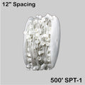 Sival C9 commercial Christmas light spool 500 ft white wire, 500 E17 sockets