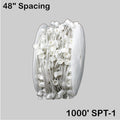 Sival C9 commercial Christmas light spool 1000 ft white wire, 250 E17 sockets