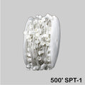 Sival C7 commercial Christmas light spool 500 ft white wire, 500 E12 sockets, XSC500W12
